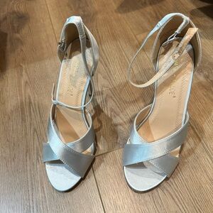 Elegant Silver Strappy Heels